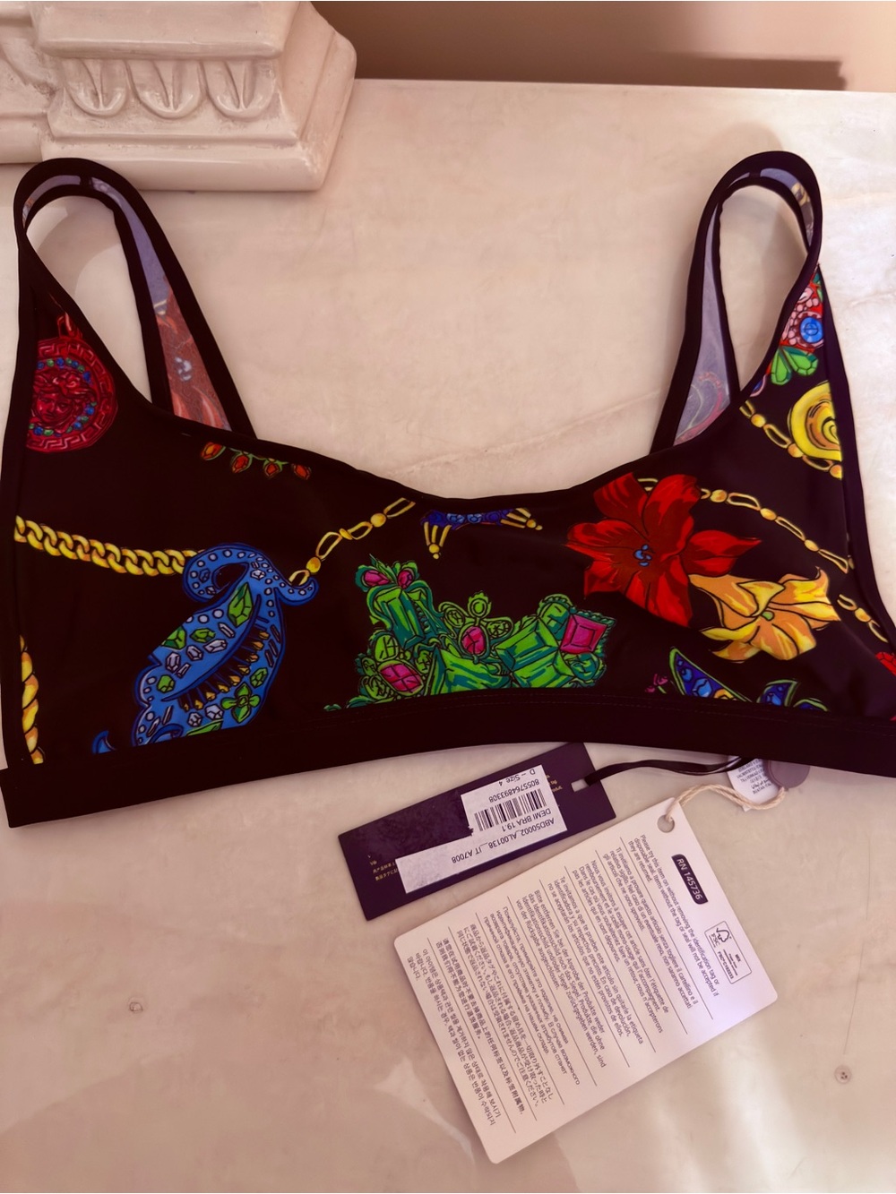 Versace Beachwear IT4 bikini top baroque nwt auth large